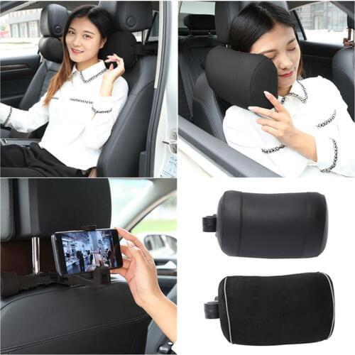 Car Neck Pillow Foldable Headrest Hook Mobile Phone Bracket Memory Cotton Waist Cushion Rotatable Sleeping Side Pillow