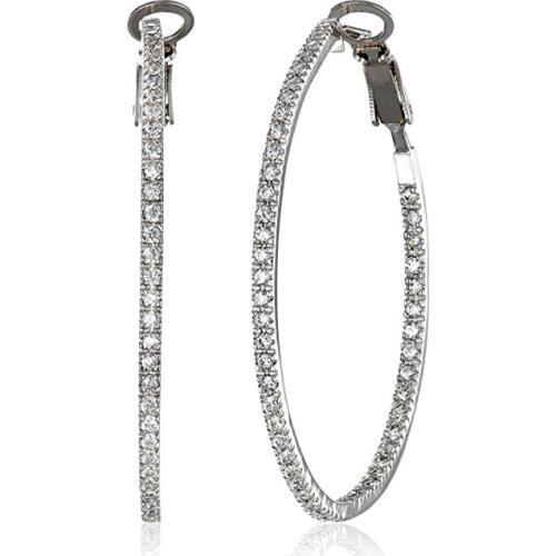 HOT classic Simple fashion Light gold Zircon Hoop Earrings women fashion earrings round earrings Star the same style