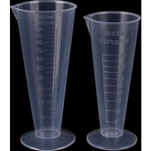 50ml 100ml Transparent Triangular Measuring Cup With Scale Plastic School Lab Kitchen Tools