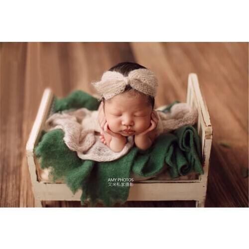 Wool Newborn Photography Props Basket Filler, Baby Blanket Pure Wool Filler Cushion Background Props Studio Photos Aided