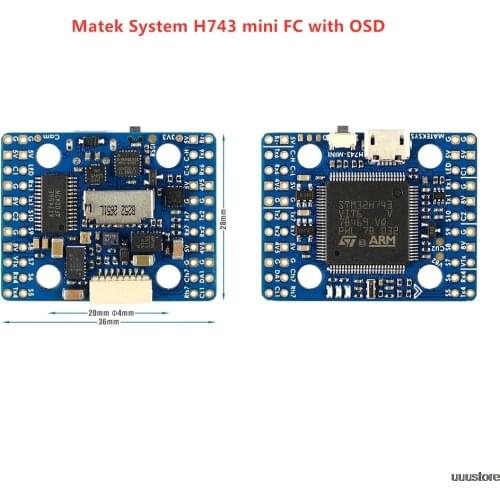 Matek System H743 MINI H743 Flight Controller STM32H743VIT6 ICM20602 Built-in OSD DPS310 PDB for FPV RC Racing Drone Parts