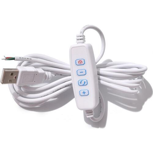 2M LED Dimmer USB Port Power Supply Line DC 5V Dimming Color-matching Extension Cable with ON/OFF Switch Adapter for LED Lamp
