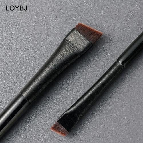 LOYBJ Angled Fine Eyebrow Brush Eyeliner Make Up Brushes Professional Super Thin Eye Brow Liner Contour Brush Beauty Makeup Tool