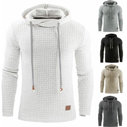 Spring Autumn Men Casual Long Sleeve Hoodie Pullover Hooded Sweatshirt Coat Plain Tops Plus Size XXXL Dropshipping Wholesale