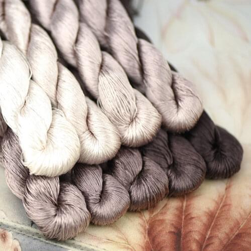 1 Color 400m Suzhou Embroidery 100% Natural Silk Embroidered Line Silk Diy Special Silky Bright Color Line Lotus Root Gray