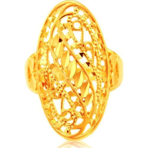 Top Quality Flower Hollowing craft Plated Ring Fashion Jewelry Adjustable Sizes Wholesale