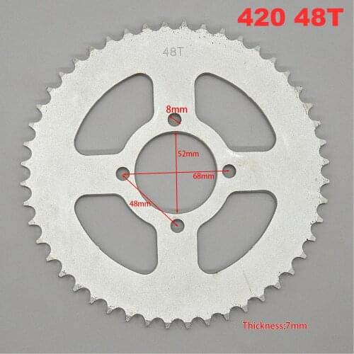 420 48T Tooth 52mm Rear Chain Sprocket For ATV Quad Pit Dirt Bike Buggy Go Kart Motorcycle Motor