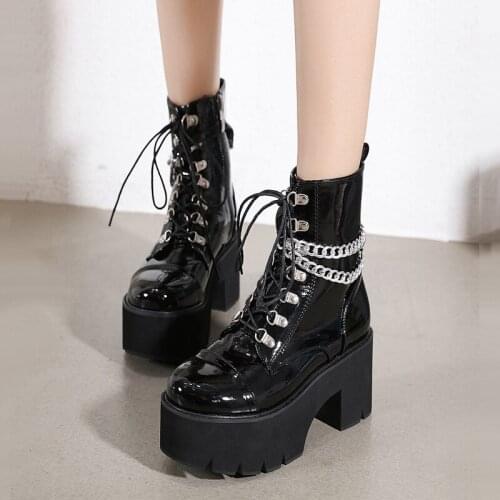 Goth Steampunk Platform Shoes Gothic Lolita Women Demons Mary Jane Shoes Cosplay Anime Accessories