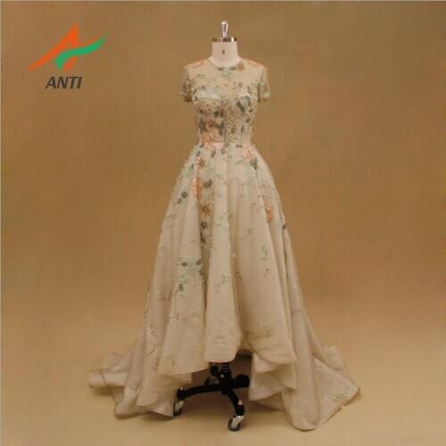 ANTI New Evening Dress Long 2019 Gorgeous Beading Sequined Crystal O-Neck Banquet Party Dress Robe De Soiree vestido de festa