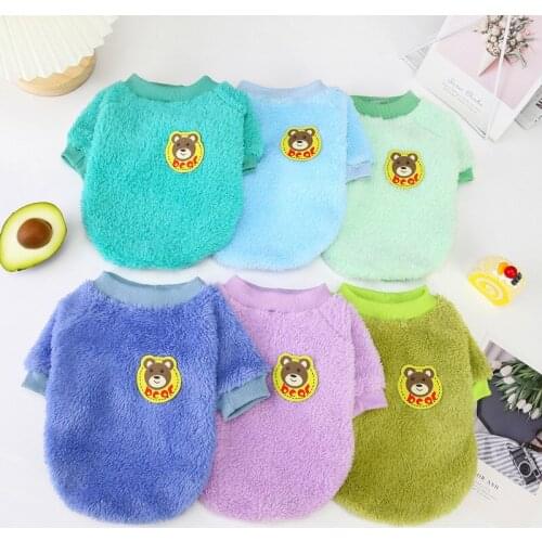 New Dog Cat Sweater Winter Dog Clothes Soft Warm Fleece Pullover Shirt Cold Weather Puppy Coat for Small Dogs York Hoodie Oufits