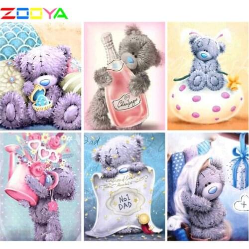 ZOOYA 5D DIY Diamond Painting Cartoon Bear Diamond Embroidery Full Square Drill Rhinestone Mosaic Picture Cartoon Home Decor