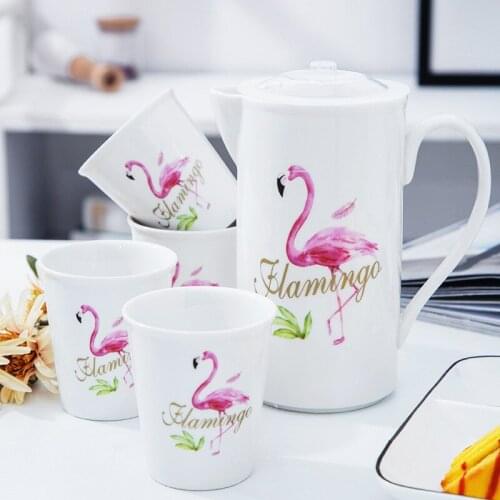 1 Pot and 4 Cups Ceramic Cold Kettle and Cool Kettle Drinking Ware Water Cup Five-piece Practical Creative Gift Kung Fu Tea Set