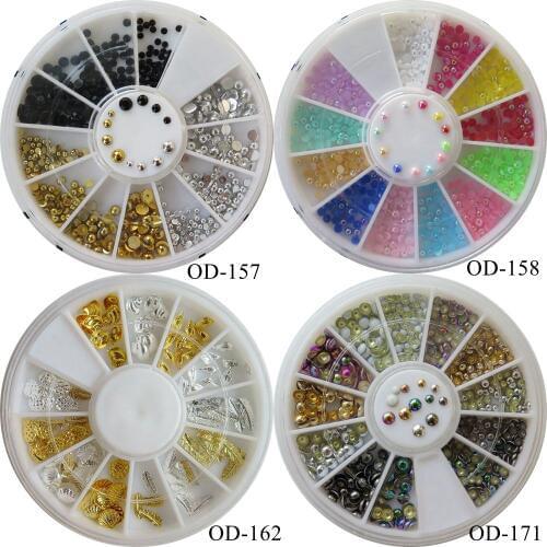 1pc Retail Different 3D metal Deco Wheel Decoration AB Stud AB pearls Metal 3D Deco