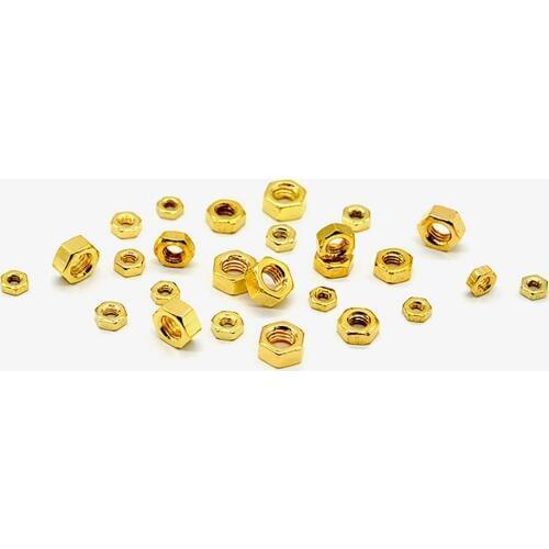 10/30/50Pcs M2 M2.5 M3 M4 M5 Titanium Plating Golden Hex Nuts Hexagon Nut For Metric Screws & Bolts