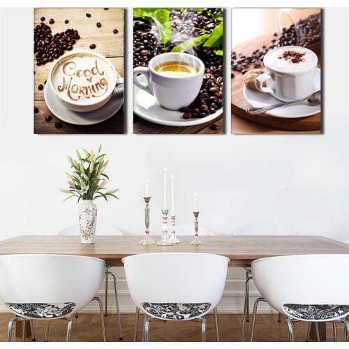3PCS Tea leaf &Coffee Canvas Painting Poster Wall Pictures For Living Room Print On Canvas(No Frame) CF003