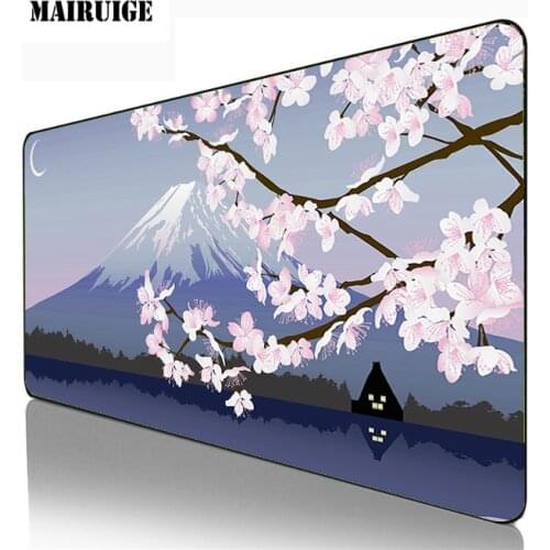 40*90CM Gradient Sakura Mount Fuji Gaming Mouse Pad Student Computer Mouse Non-slip Notebook Pad Office Keyboard Protection Pad