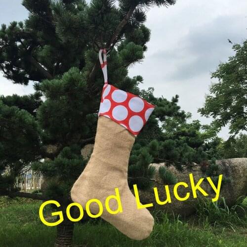 50pcs/lot free shipping new arrival good quality burlap canvas Christmas stocking gift candy bag for Christmas 6 colors