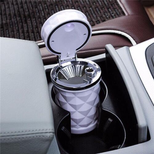 2019 Car Accessories Portable LED Light Car Ashtray Universal Cigarette Cylinder Holder Car Styling Mini Car Interior Supplies