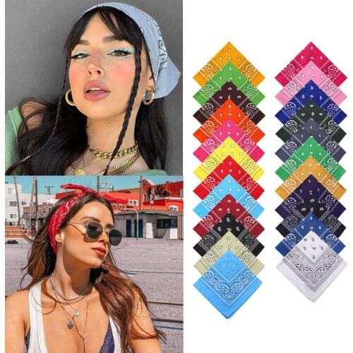 Hippie Bandana Turban Kerchief Cashew Flower Print Hair Scarf Wrapper Neckerchief Wraps Headband Square Scarf headpiece Hankie