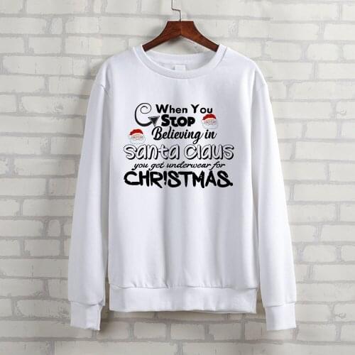 BLINGPAW Christmas Funny Letter Printed Women Crewneck Sweatshirt Heavy Blend Crew Neck Long Sleeve Plus Size Punk