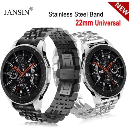 Band for Samsung Galaxy Watch 46mm /Gear S3 Stainless Steel Wristband Bracelet for Huawei Watch GT GT2 46mm GTR 47mm Metal Strap