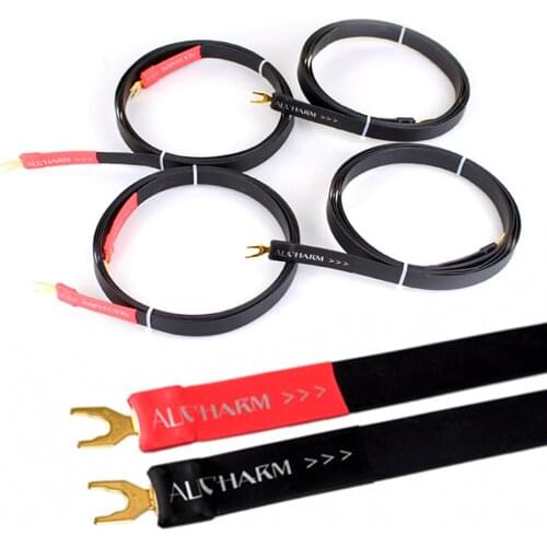 Hifi Audio 4N Copper Foil Wire With 4N Spade Plug HiFi Speaker Cable Power Amplifier Cable Version - Upgrade Version