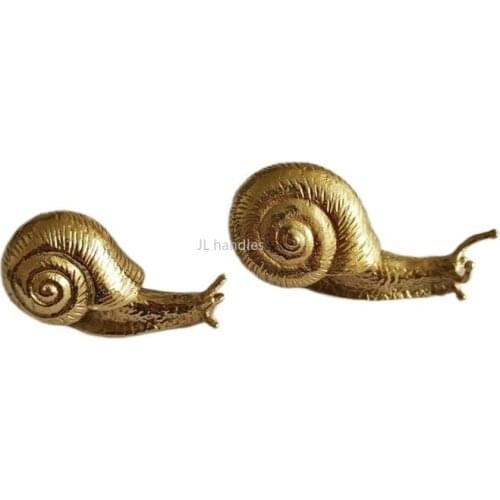 Brass Snail Pure Copper Drawer Cabinet Door Handle Creative Wardrobe Tea Caddy Jewelry Box Knob Diy Decoration Pulls Handle