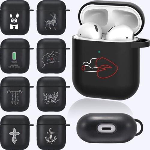 Trendy Earphone Cases for Apple Airpods 1 2 White Image Case Cover Charging Box Shell for AirPods 1 Air Pods 2 Protective Sleeve