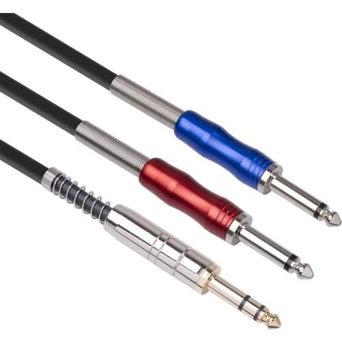 Abs Stereo 6.35 Male To Double 6.35 Mono Audio Cable for DVD VCD Speaker Recorder