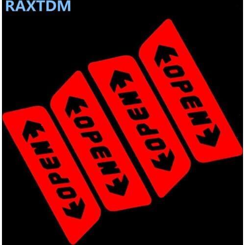 4pcs/set Car styling Door Open Warning Stickers For Lifan X60 Cebrium Solano New Celliya Smily Geely X7 EC7