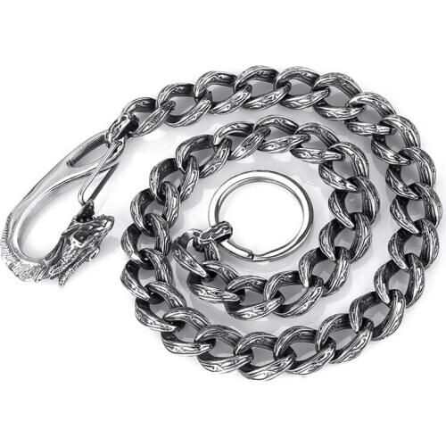 The new high - end foreign trade jewelry titanium steel men 's waist chain simple retro tide men' s accessories
