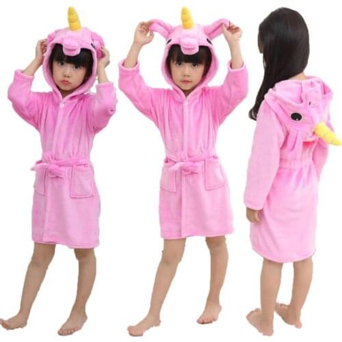 New Girls Bathrobes Children Sleepwear Homewear Cartoon Bath Robes Pyjamas Kids Boys Clothes Beach Towels Bath Robes