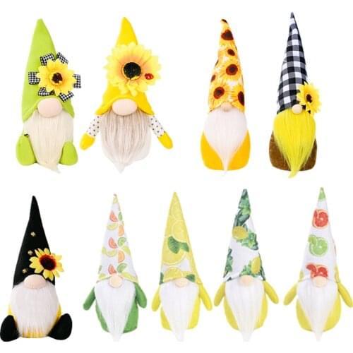 Sunflower Bumble Bee Striped Gnome Scandinavian Tomte Nisse Swedish Honey Bee Elfs Home Decorative Plush Doll Figurines
