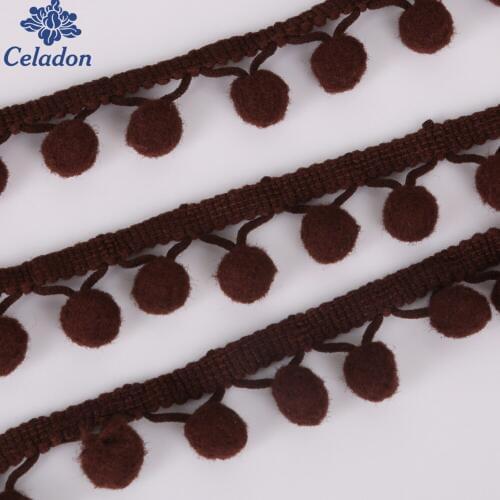 Hot Sale Width 10-20mm 5 Yards/lot PomPom ball fringe Ribbon pom pom ball lace sewing material Accessories For home Decoration