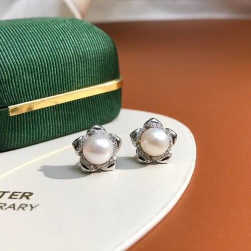 FIVE STAR 925 Sterling Silver Earrings Findings Settings Base Mountings Parts Mounts for Pearls Agate Crystal Stones Jade