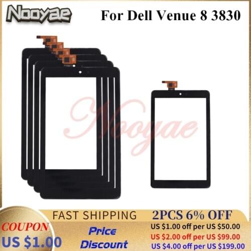 Black Screen For Dell Venue 8 3830 Touch Screen Digitizer Glass Sensor Outer Front Panel + Tracking