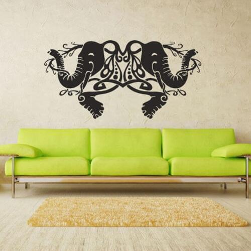 Elephant Buddhism India Indian Yoga Wall Stickers for Living Room Home Art Poster Vinyl Wall Decals Bedroom Murals YY243