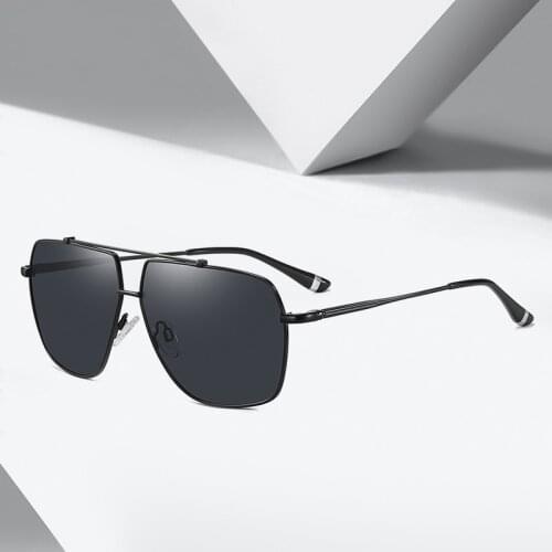 Ladies Polarized Fashion Sunglasses Metal Large Square Frame Driving Glasses Men UV400 Sun Glasses Women Shades Gafas De Sol