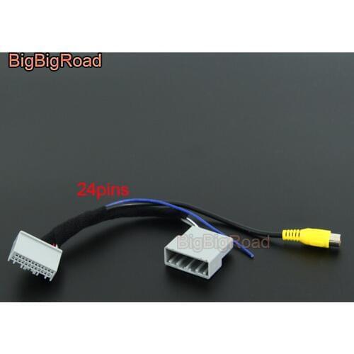 BigBigRoad Car Rear View Parking Camera Video Plug Converter Cable Adapter For Honda Accord MK9 9 Generation 2.4L 2012-2015