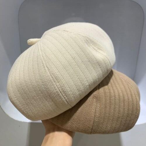 Women Beret Autumn Winter Wool Hat Ladies Vintage Octagonal Cap Female Artist Painter Beret Hat Casual Berets For Women