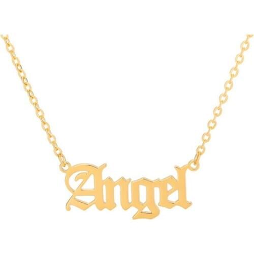 Fashion Letter Angel Charm Necklace for Women Elegant Female Clavicle Chain Necklace Ladies Party Jewelry