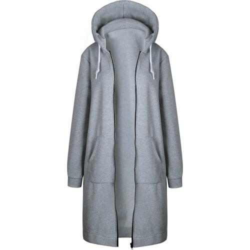 Winter Sweatshirts 2020 Fashion Autumn Women Long Hoodies Coat Casual Pockets Zipper Outerwear Hooded Coats 5XL Plus Size