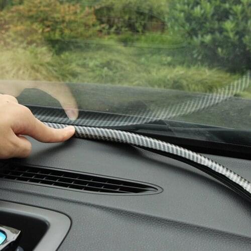 1.6M Universal Rubber Auto Dashboard Dust Proof Seal Sealing Strip Stickers Carbon Fiber Filling Sealing Strip Car Dashboard Gap