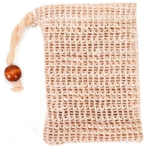 1PC Exfoliator Sponge Pouch Blister Mesh Soap Saver Bag Foaming Net Practical Natural Ramie Shower