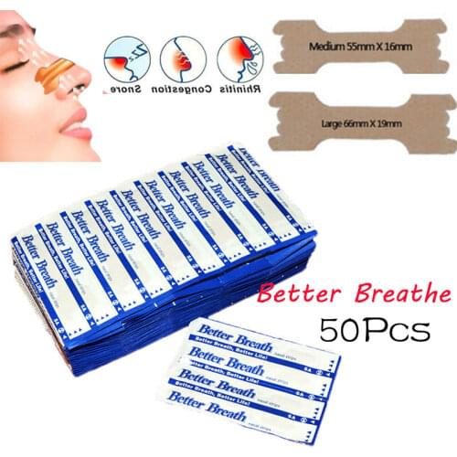 50 Pcs Right Way To Stop Snoring Anti Snoring Strips Easier Better Breathe Health Care Breathe Right Better Nasal Strips