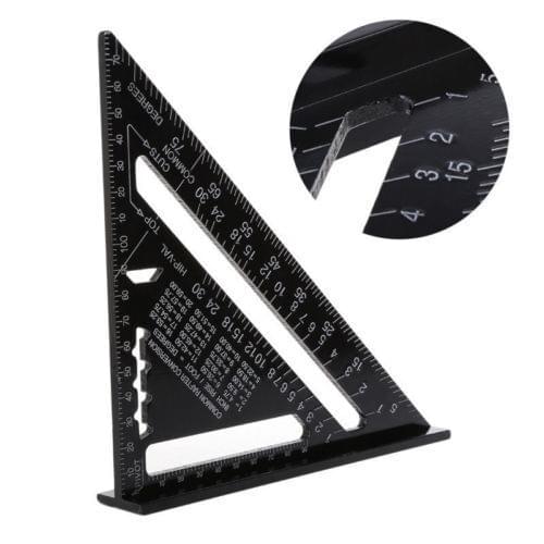 7''/12" Triangle Angle Protractor Woodworking Miter Speed Square Measuring Ruler For Building Carpenter Tools