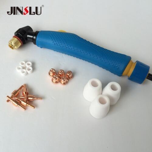 PT-31 PT31 Head Body Tip Electrode Shield Cup Gas Ring Kit Air Plasma Cutter Torch 19 pcs Fit Tesla Weld CUT 40