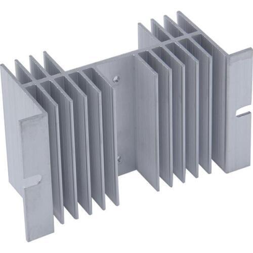 Aluminum Heat Sink 20A-60A Silver Tone Solid State Relay SSR Heat Sink Radiator For Single Phase 125x70x50MM