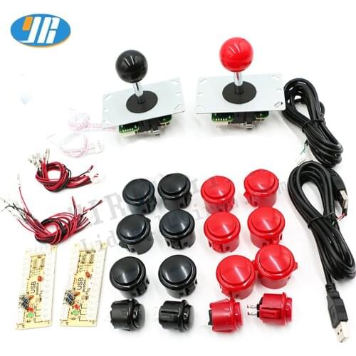 10 Set Game Control Board Arcade Joystick DIY Kit Zero Delay Set USB Encoder To PC Raspberry Pi Copy Sanwa Push Buttons 24& 30mm