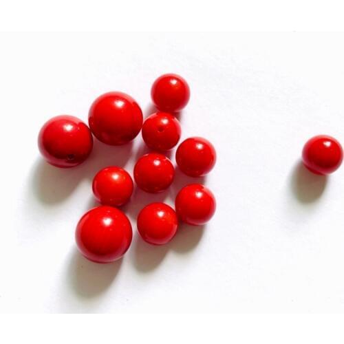 AA Quality Red Coral Half Drilled Beads for Earring 4mm 6mm 8mm 10mm 12mm Half hole Round Beads Bamboo Coral beads,4pcs(2pairs)